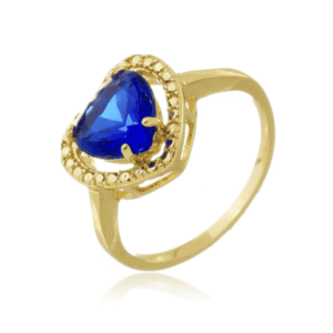 Anel Solitário Safira