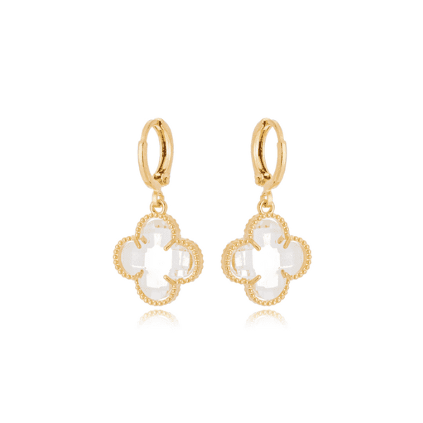 Brinco Trevo Cristal